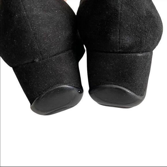 BROWNS Black Suede Slip On Wedge Shoes With Elastic 7.5 - Picture 7 of 10